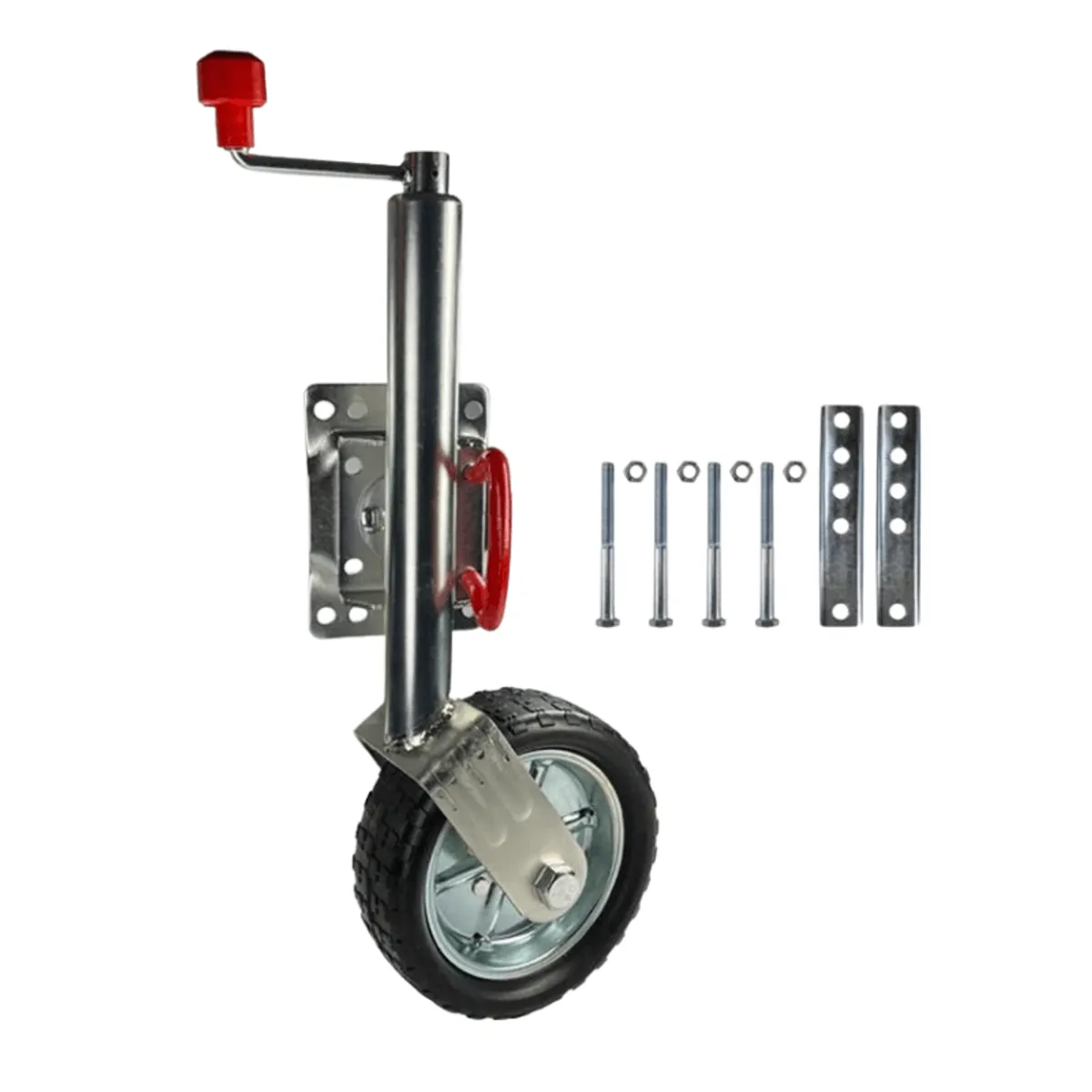 10-inch pneumatic jockey wheel with swivel mount bracket and hardware kit