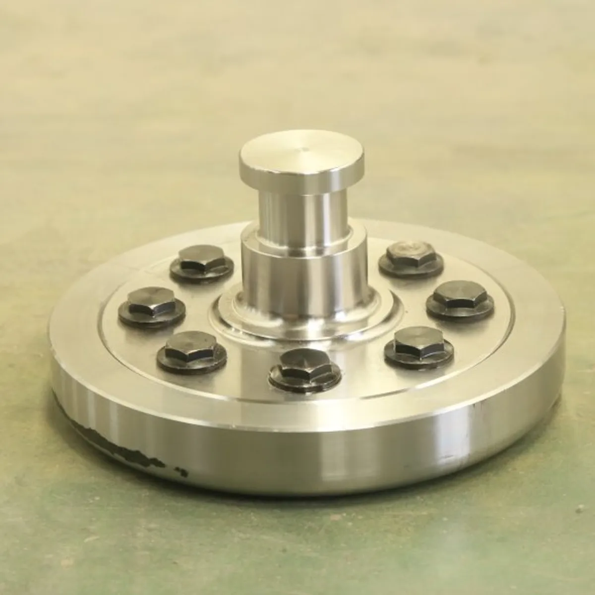 2-inch bolt-in trailer king pin, machined steel with flange plate