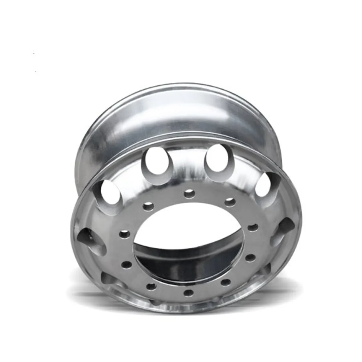 Trailer wheel rim guide - polished aluminum alloy rim